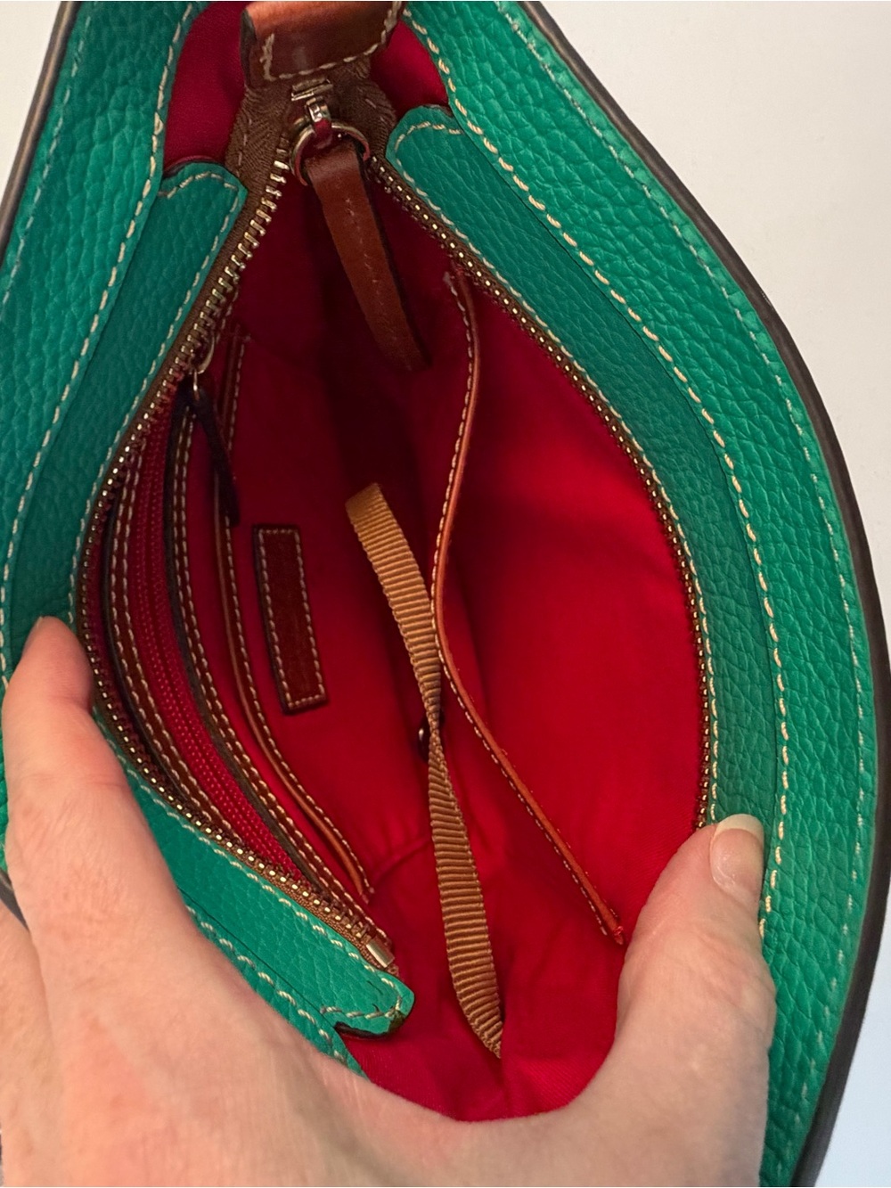 Dooney & Bourke Green Pebbled Leather Crossbody with Matching Wallet - Picture 7 of 16